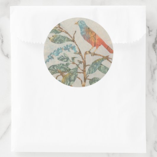 Aviary Collage II Ronde Sticker (Tas)