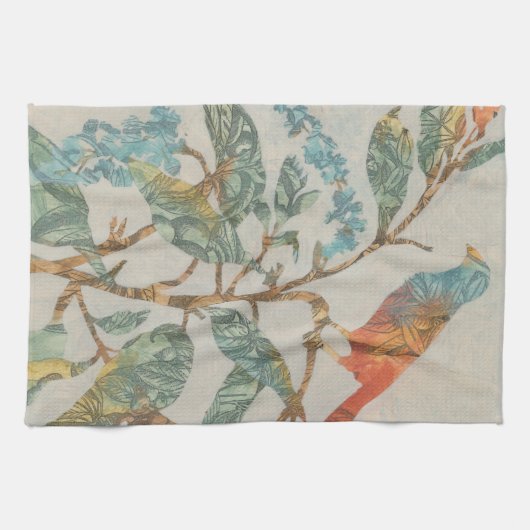 Aviary Collage II Theedoek (Horizontaal)