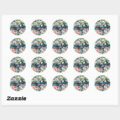 Aviary Stream Abstract Jeff Hankamer Artjunkhaus Ronde Sticker (Vel)