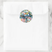 Aviary Stream Abstract Jeff Hankamer Artjunkhaus Ronde Sticker (Tas)