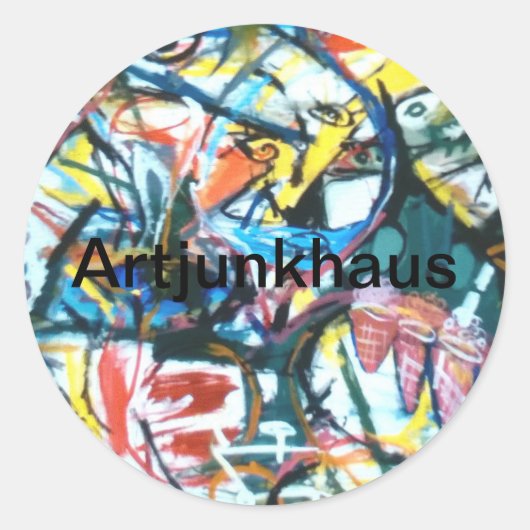 Aviary Stream Abstract Jeff Hankamer Artjunkhaus Ronde Sticker (Voorkant)