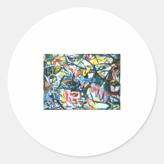 Aviary Stream Abstract Jeff Hankamer Artjunkhaus Ronde Sticker (Voorkant)