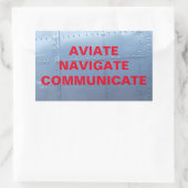 AVIATE, NAVIGATE, COMMUNICATIESCHticker Rechthoekige Sticker (Tas)