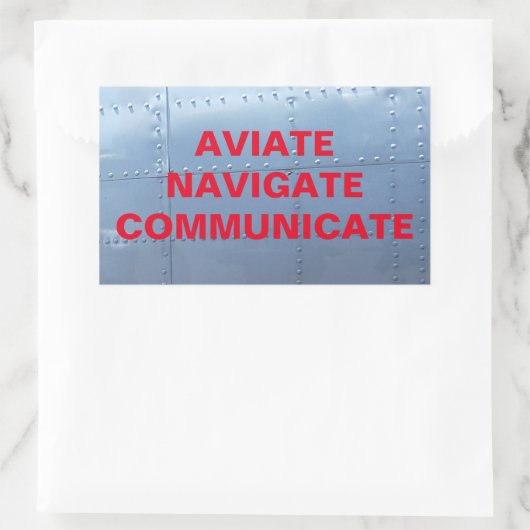 AVIATE, NAVIGATE, COMMUNICATIESCHticker Rechthoekige Sticker (Tas)