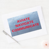 AVIATE, NAVIGATE, COMMUNICATIESCHticker Rechthoekige Sticker (Envelop)