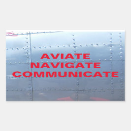AVIATE, NAVIGATE, COMMUNICATIESCHticker Rechthoekige Sticker