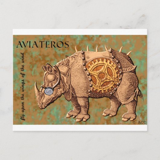 Aviateros (Aviator Rhinoceros) Briefkaart (Voorkant)
