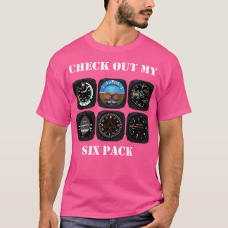 Aviation 6 Pack Instrument voor piloten T-shirt