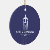 Aviation Airline Pilot Flight School Graduation  Keramisch Ornament (Rechts)