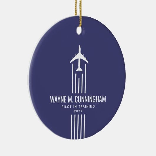 Aviation Airline Pilot Flight School Graduation Keramisch Ornament (Rechts)