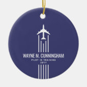 Aviation Airline Pilot Flight School Graduation  Keramisch Ornament (Voorkant)