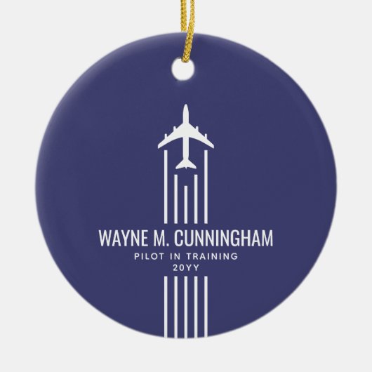 Aviation Airline Pilot Flight School Graduation Keramisch Ornament (Voorkant)