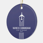 Aviation Airline Pilot Flight School Graduation  Keramisch Ornament (Links)
