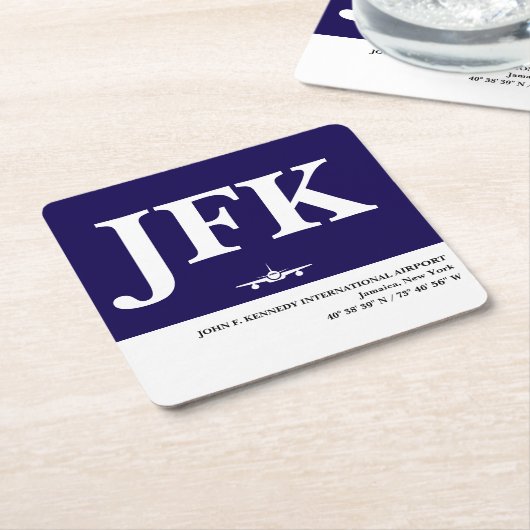 Aviation Airport Code Airplane Blue White Pilot Kartonnen Onderzetters (Schuin)