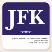 Aviation Airport Code Airplane Blue White Pilot Kartonnen Onderzetters (Voorkant)