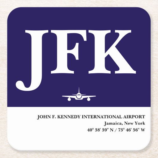 Aviation Airport Code Airplane Blue White Pilot Kartonnen Onderzetters (Voorkant)