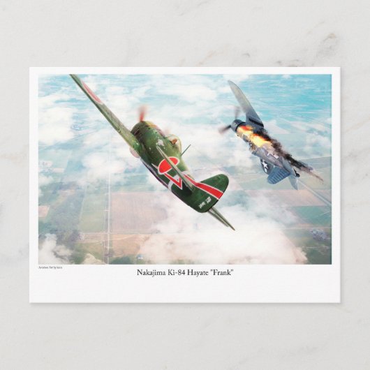 Aviation Art Briefkaart "Nakajima Ki-84疾 風 "Frank" (Voorkant)