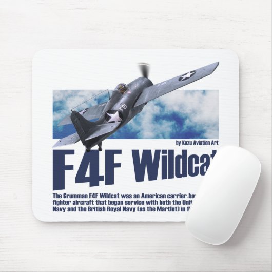 Aviation Art Mousepad "F4F Wildcat " Muismat (Met muis)
