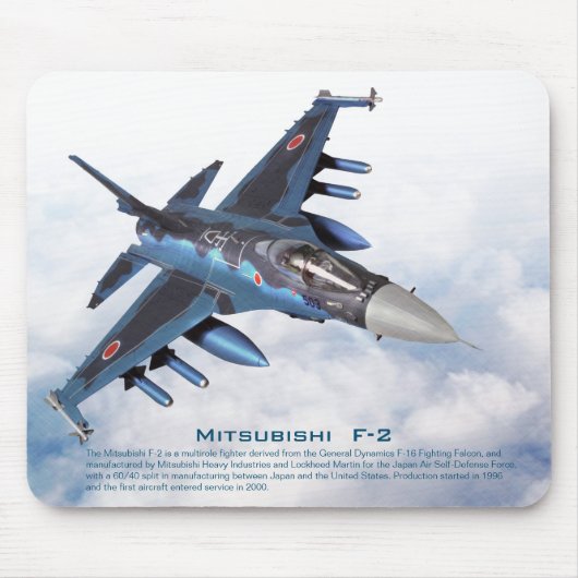 Aviation Art Mousepad "Mitsubishi F-2" Muismat (Voorkant)