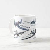 Aviation Art Mug " American warplane of WWII" Koffiemok (Voorkant links)