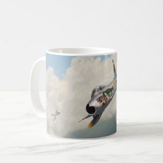 Aviation Art Mug "F-86 Sabre" Koffiemok (Voorkant links)