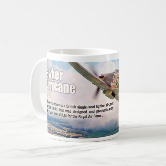 Aviation Art mug "Hawker Hurricane" Koffiemok (Voorkant links)