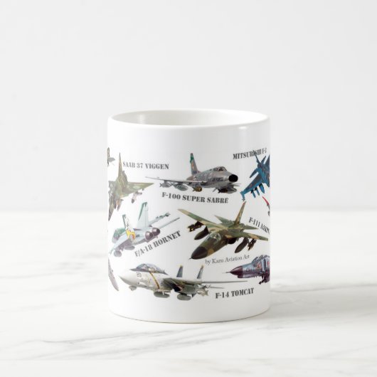 Aviation Art mug "Jet fighter"ジェット戦闘機のマグカップ Koffiemok (Center)