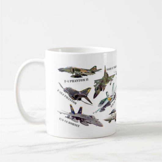 Aviation Art mug "Jet fighter"ジェット戦闘機のマグカップ Koffiemok (Links)