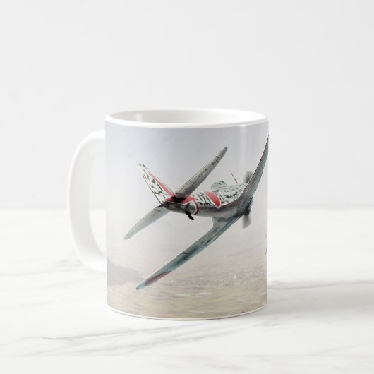 Aviation Art mug "Nakajima Ki-43 Hayabusa Oscar" Koffiemok (Voorkant links)