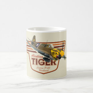 Aviation Art Mug " P-40 Warhawk Aleutian Tiger" Koffiemok