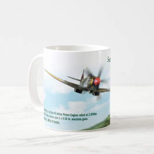 Aviation Art Mug "Supermarine Spitfire Mk. XVIII" Koffiemok (Voorkant links)