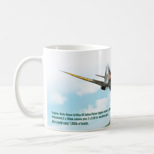 Aviation Art Mug "Supermarine Spitfire Mk. XVIII" Koffiemok (Links)