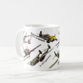 Aviation Art mug "U.S.ARMY warplane of WWII" Koffiemok (Voorkant links)