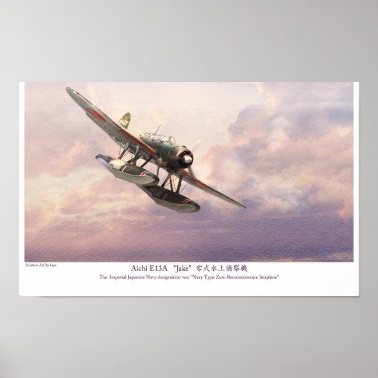Aviation Art Poster "Aichi E13A "Jake"” (Voorkant)