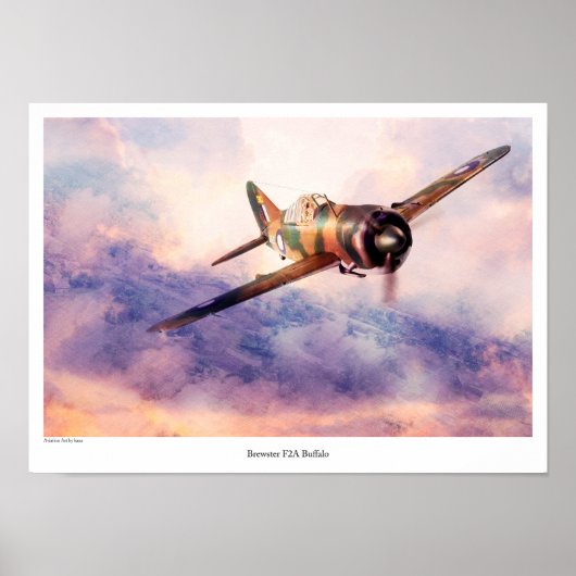 Aviation Art Poster "Brewster F2A Buffalo" (Voorkant)