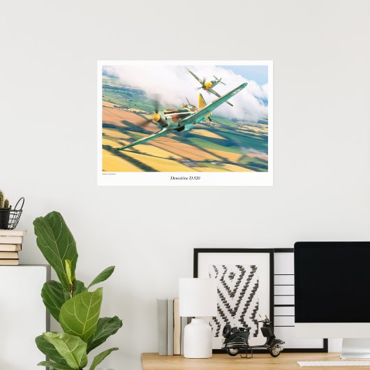 Aviation Art Poster "Dewoitine D.520" (Thuiskantoor)