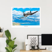 Aviation Art Poster "F4U Corsair" (Thuiskantoor)