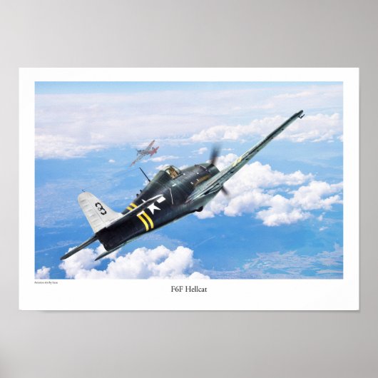 Aviation Art Poster "F6F Hellcat" (Voorkant)