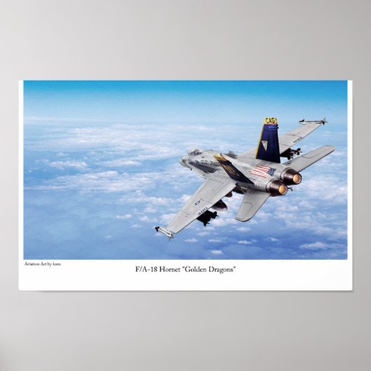 Aviation Art Poster "F/A-18 Hornet Golden Dragons" (Voorkant)