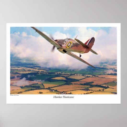 Aviation Art Poster "Hawker Hurricane" (Voorkant)