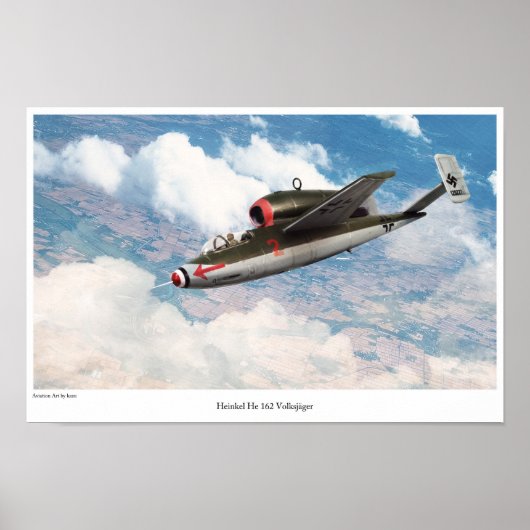 Aviation Art Poster "Heinkel He 162" (Voorkant)