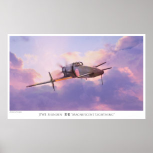 Aviation Art Poster "J7W1 Shinden 震 電"