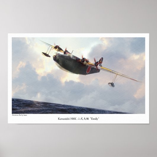 Aviation Art Poster "Kawanishi H8K Emily" (Voorkant)