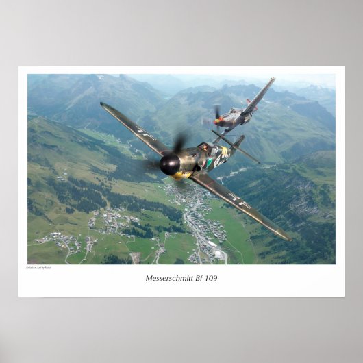 Aviation Art Poster "Messerschmitt Bf 109" (Voorkant)