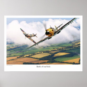 Aviation Art Poster "Messerschmitt Bf 109E"