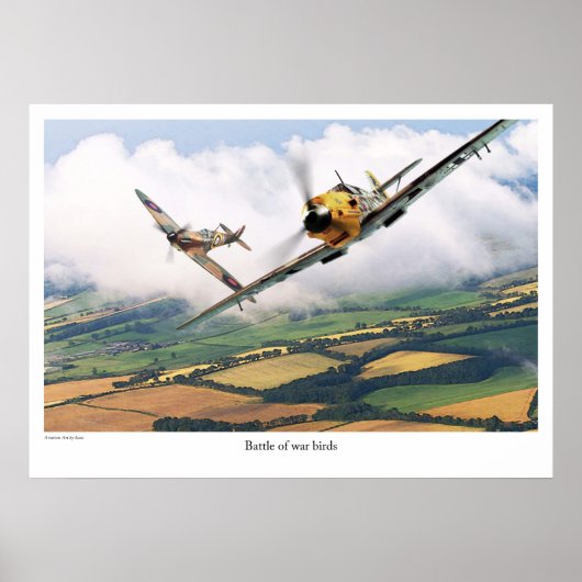 Aviation Art Poster "Messerschmitt Bf 109E" (Voorkant)