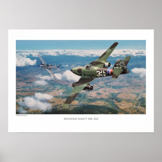 Aviation Art Poster "Messerschmitt Me 262" (Voorkant)