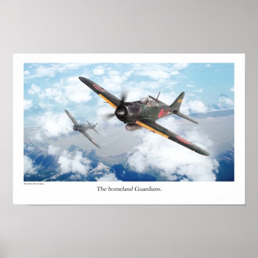 Aviation Art Poster "Mitsubishi A6M Zero" (Voorkant)