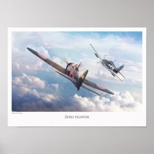 Aviation Art Poster "Mitsubishi A6M Zero" (Voorkant)