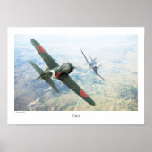Aviation Art Poster "Mitsubishi A6M Zero" (Voorkant)